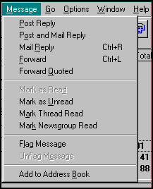 Netscape Message Menu