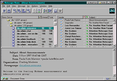 Netscape News Screen